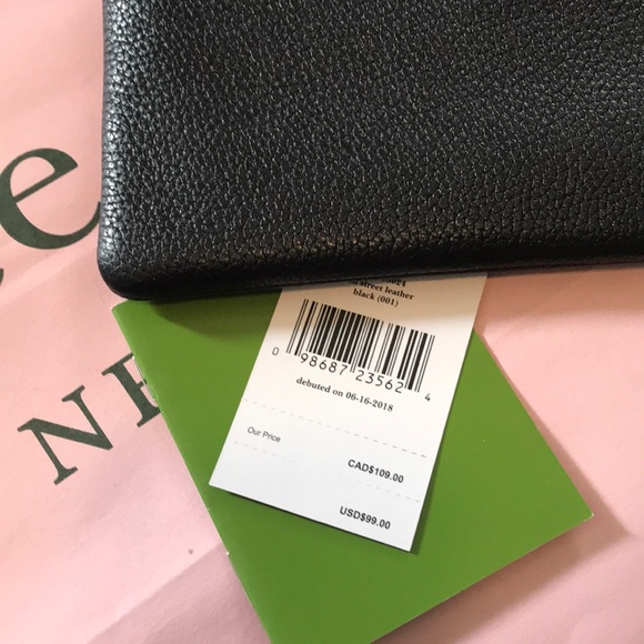 NWT Kate Spade Black Leather Clutch - Picture 5 of 5